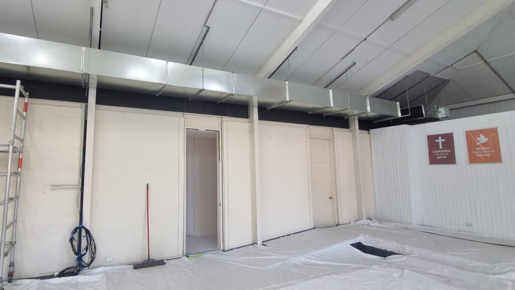Daikin ducted VRV air conditioning system installed at Riverside Baptist Church in Ermington