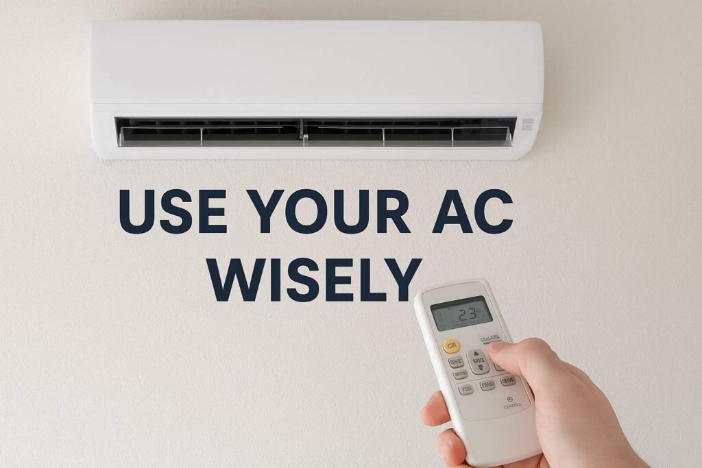 Energy-efficient air conditioning – Use your AC wisely at 23°C for comfort and savings