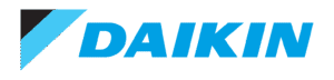 Daikin logo with bold cyan text and angled graphic, representing the global leader in air conditioning, heating, and cooling solutions.
