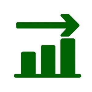 Abstract green icon illustrating longer system lifespan by reducing wear and tear