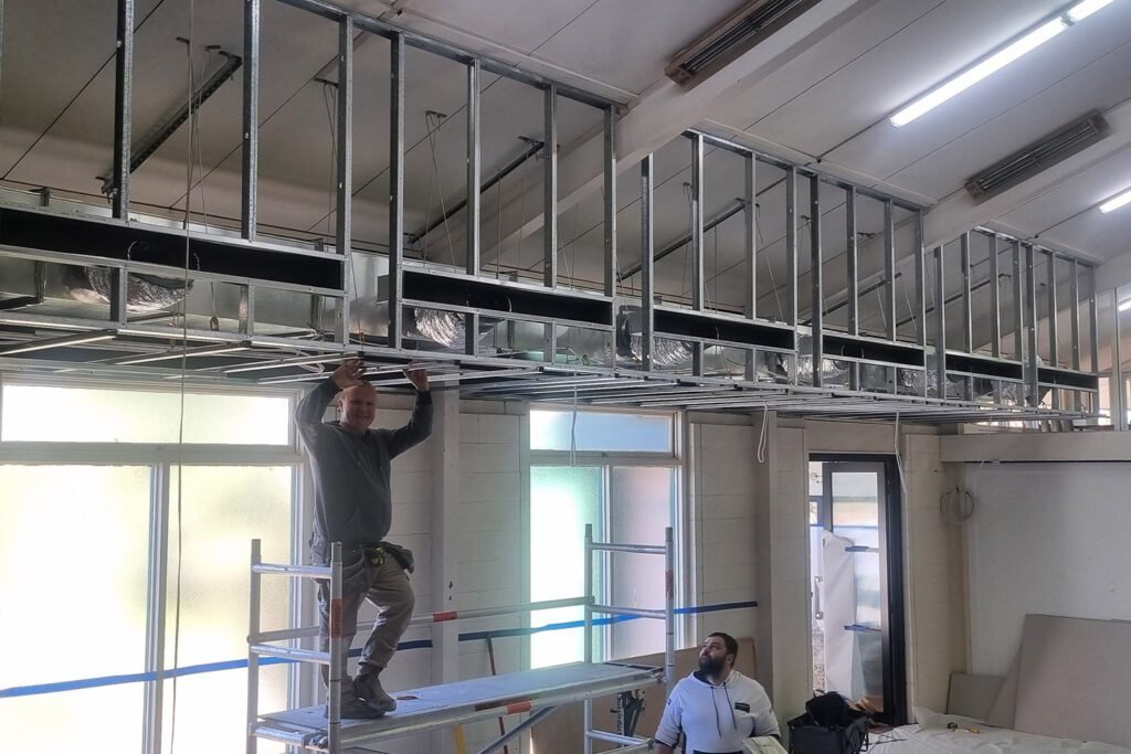 VRF VRV ducted air conditioning system installed in a large commercial building