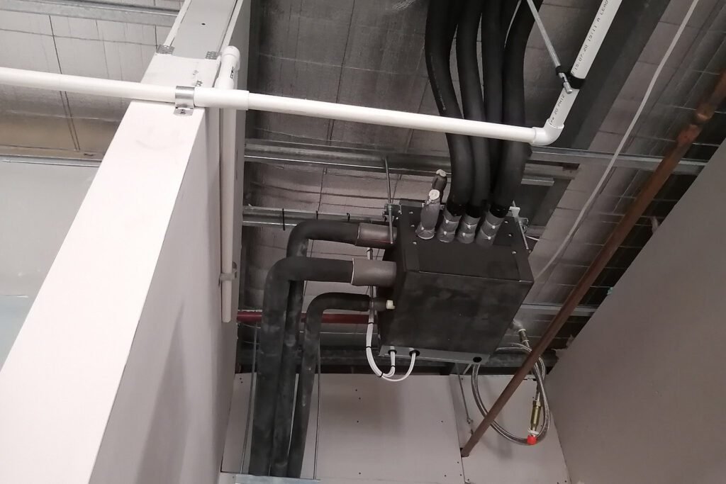 VRF VRV ducted air conditioning system installed in a compact ceiling space